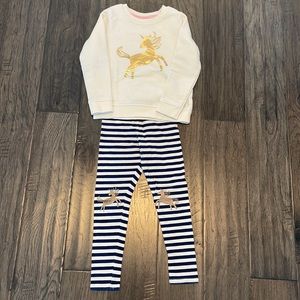 Cat & Jack Gold, Navy Blue and Ivory Unicorn Outfit 🦄